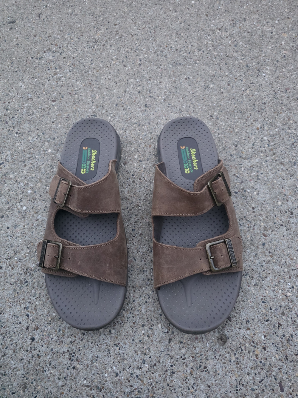 Skechers  Brown Dual-Strap Slide Sandals Women Size 10 - Picture 6 of 11